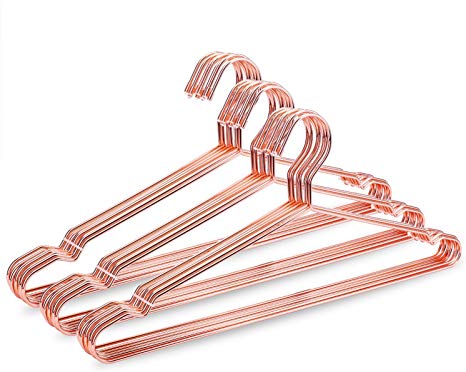 Jetdio 45CM Strong Metal Wire Hangers Clothes Hangers, Coat Hanger, Standard Suit Hangers, Metal Hangers, 30 Pack, Copper