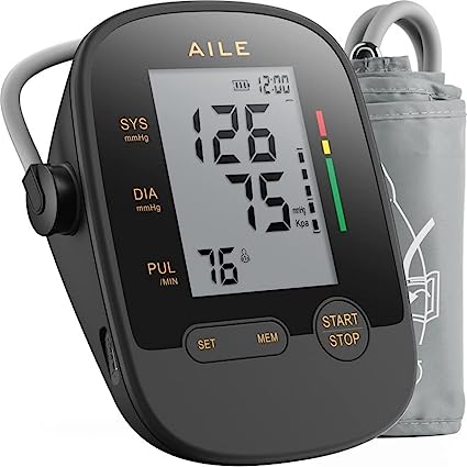 Blood Pressure Monitor for home use: AILE Blood Pressure Machine,Upper Arm Blood Pressure Cuff(8.7-16.5"Adjustable),Automatic BP Monitor,high Blood Pressure machine large Cuff,2*99 Memory,Easy to use