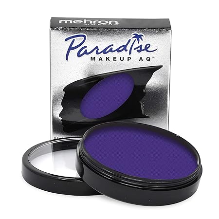 Mehron Makeup Paradise Makeup AQ Pro Size | Perfect for Stage & Screen Performance, Face & Body Painting, Special FX, Beauty, Cosplay, and Halloween | Water Activated Face Paint & Body Paint 1.4 oz (40 g) (Violet)