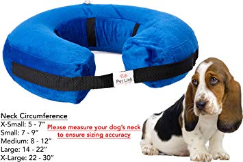 Inflatable Dog Collar, Recovery Cone, After Pet Surgery, Prevent Dogs from Biting & Scratching, Adjustable Thick Strap, Soft Comfortable Donut