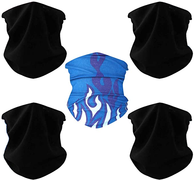 FAYBOX 6pcs Magic Wide Wicking Headbands Outdoor Headwear Bandana Sports Scarf Tube UV Face Mask for Workout Yoga Running Hiking Riding Motorcycling