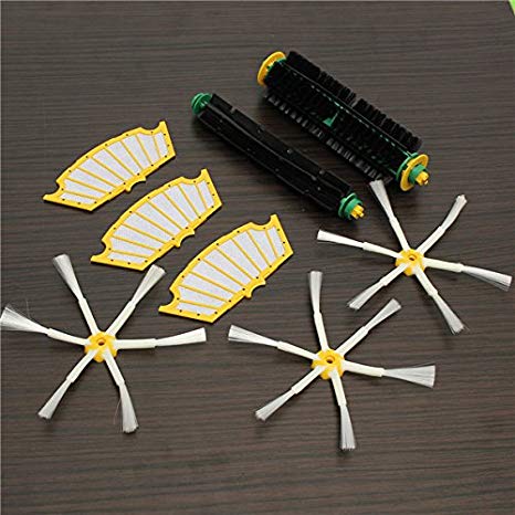 8pcs Filters with Brush Kit 6-armed Brush for iRobot Roomba 500 Series Vacuum Parts
