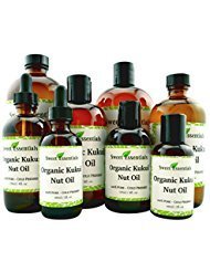 100% Organic Kukui Nut Oil | Imported From Hawaii | Various Sizes | 100% Pure | Cold-Pressed | Natural Moisturizer for Skin, Hair and Face | By Sweet Essentials (8 fl oz With Pump)