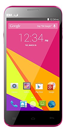 BLU Dash 5.0  1.3 GHz Quad Core 4.4KK HSPA  with 5MP Camera Unlocked Smartphone - Retail Packaging - Pink