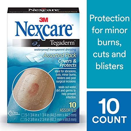 Nexcare Tegaderm Waterproof Transparent Dressing, Tough, 2-3/8 Inches X 2-3/4 Inches, 10 Count