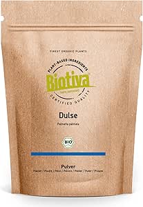 Biotiva Dulse Pulver Bio 125g - Palmaria Palmata - Lappentang - Rotalge - ohne Zusätze - Superfood - 100% Bio - abgefüllt und zertifiziert in Deutschland