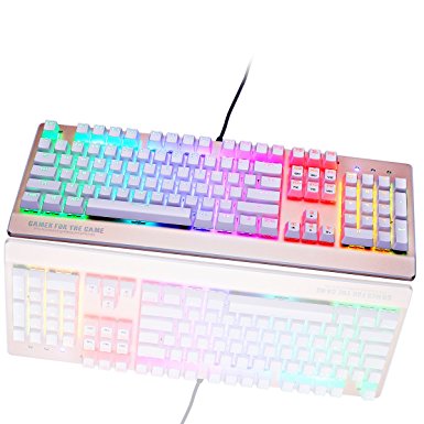 Luxon YF-916 Backlit Mechanical Gaming Keyboard 104 Keys with Blue Switches(Golden)
