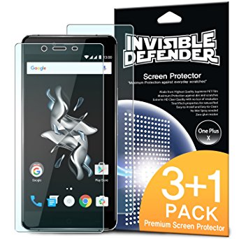 OnePlus X Screen Protector - Invisible Defender [3 Front 1 Back/MAX HD CLEARNESS] Perfect Touch Precision High Definition (HD) Clear Film for OnePlus X