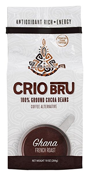 Crio Bru Ghana French Roast Organic Herbal Tea Coffee Alternative Substitute 99% Caffeine Free Whole-30 Gluten Free Honest Low Calorie Energy Boost - 10 oz