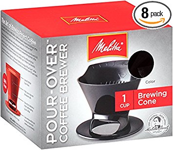 Melitta Coffee Maker,  Single Cup Pour-Over Brewer, Black (Pack of 8)