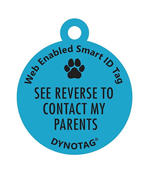 Dynotag Web/GPS Enabled QR Code Smart Deluxe Coated Steel Pet Tag. 4 Fun Designs to Choose From.