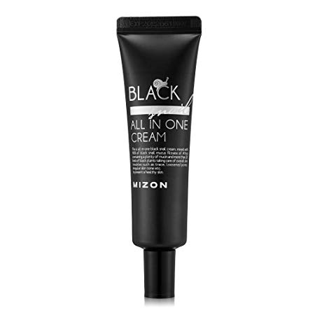 Mizon Black Snail All in One Cream, 90% Black Snail Mucin Extract, Day and Night Face Moisturizing Snail Mucin Extract, Anti-wrinkles, Blemish Care and Firming (Black Snail Tube (35ml))