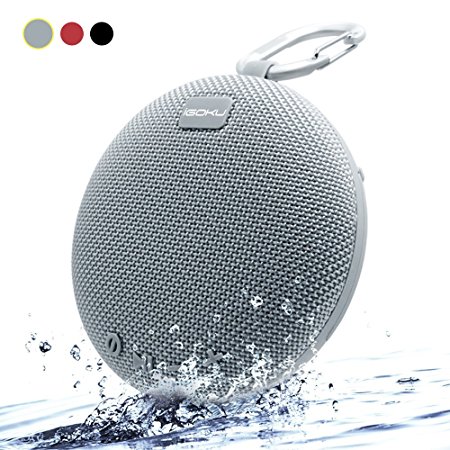 Bluetooth Speakers, iGOKU Portable Bluetooth 4.1 Wireless Sport Speakers with Built-in Mic, Micro SD Slot, Waterproof IPX5, Perfect Speaker Compatible with iPad/iPhone/Samsung/Huawei and More other Bluetooth Device(Gray)