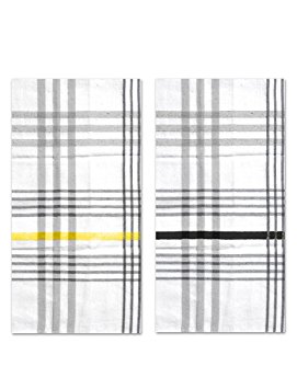 HOTEL Jumbo Tea Towel (2 Pack), Grey/Yellow