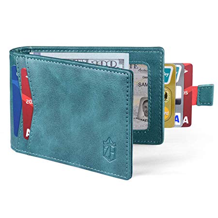 Minimalist Slim Bifold Front Pocket Wallet with Money Clip for men,Effective RFID Blocking & Smart Design