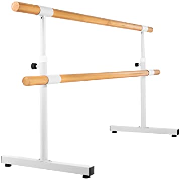 Happybuy Double Ballet Barre,Portable Dance Bar,Adjustable Height, Freestanding Ballet Bar for Stretch, Balance, Pilates, Dance or Exercise