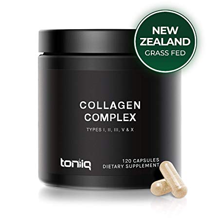 Multi Collagen Pills (Type I, II, III, V & X) - Grass-Fed from New Zealand and Wild-Caught from Norway - Collagen Peptides Protein Blend for Anti-Aging, Hair, Skin, Nails and Joints - 120 Capsules