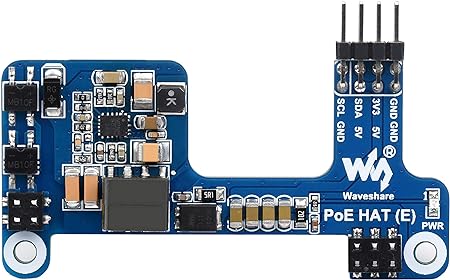 Power Over Ethernet HAT POE HAT (E) for Raspberry Pi 4B/Pi 3B , IEEE 802.3af-Compliant Standard, Support Connecting Cooling Fan and Official Case