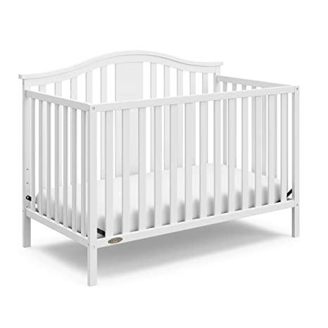 Graco Solano 4-in-1 Convertible Crib, Easily Converts to Toddler Bed Day Bed or Full Bed, Three Position Adjustable Height Mattress, Assembly Required (Mattress Not Included), White