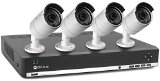 Amcrest Qcam 3-Megapixel 2048 x 1536 8Ch Network POE Video Security System NVR Kit - Four 3MP POE Weatherproof Bullet IP Cameras 65ft Night Vision Pre-Installed 2TB HDD and More