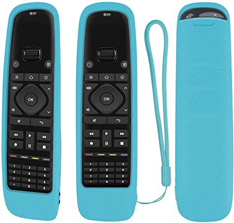 Protective Silicone Remote Case for Sofabaton U1 Universal Remote Control, Bluetooth Harmony Remote Shockproof Washable Skin-Friendly Remote Control Cover with Loop (Glow in Dark Blue)