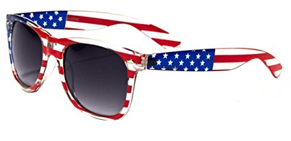 V.W.E. Classic American Patriot Flag Mirror Sunglasses USA
