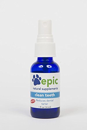Clean Teeth Natural Electrolyte Odorless Pet Dental Spray Easy to Use Just Spray on Food and Water No Brushing Necessary Reduces Tartar Bad Breath and Promotes Healthy Teeth