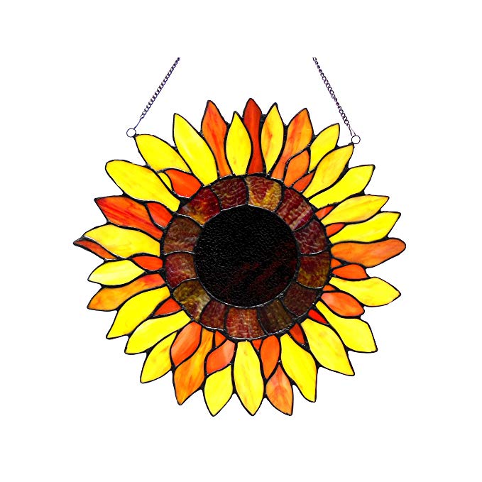 Chloe Lighting Sunnyville Sunflower Window Panel