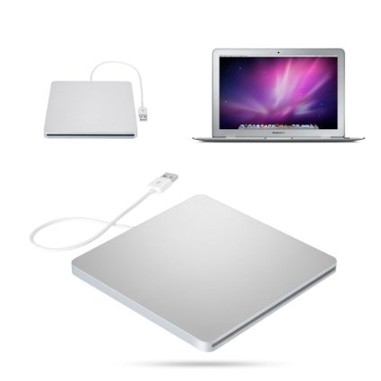 VicTsing USB External Slot in DVD-R CD-RW Drive Burner Writer Superdrive for Apple Macbook, Macbook Pro, Macbook Air, All Laptop PC with USB Port, Compatible System With Windows 98 /SE / ME / 2000 / XP/ vista /windows 7