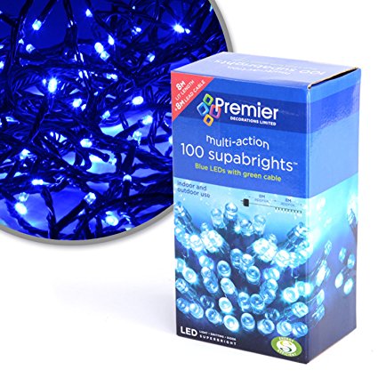 Premier Supabrights 100 LED Multi Action Lights - Blue