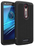 Droid Turbo 2 Case LK Shock Absorption Hybrid Dual Layer Armor Defender Protective Case Cover for Verizon Motorola Droid Turbo 2 Black