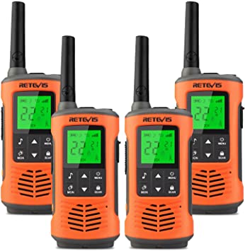 Retevis RT45P Waterproof 2 Way Radio, Long Range Walkie Talkie, IP67, 1000mAh, NOAA Weather Alert, SOS Alarm, USB-C, Rechargeable Two Way Radios for Kitesurfing, Beach(4 Pack)