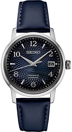 Seiko Presage SPRE43 Navy Blue Leather Automatic Mens Watch