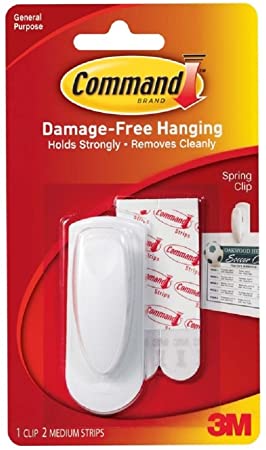 Command Spring Clip 1 Clip And 2 Adhesive (6 Pack)