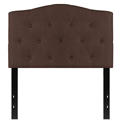 Flash Furniture Cambridge Tufted Upholstered Twin Size Headboard in Dark Brown Fabric