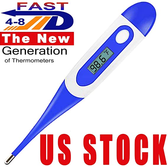 Digital Thermometer, Soft Head Large Face LCD Fast Reading Thermometer ，Oral Thermometer | Waterproof Medical Thermometer for Adults and Children