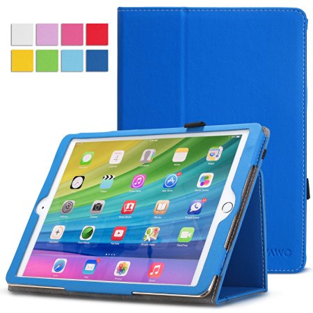 iPad Air 2 Case, WAWO Ultra Slim Lightweight Smart Folio Case for Apple ipad air2 9.7" tablet (ipad 6,2014), (With Smart Cover Auto Wake / Sleep) - Blue