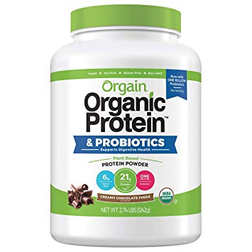 Orgain Organic Plant Based Protein Powder, Chocolate Fudge, Vegan, Gluten Free, Kosher, Non-GMO, 2.74 lb, Packaging May Vary