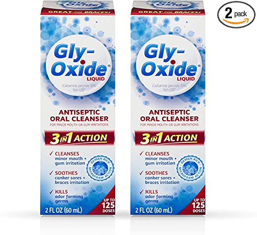 Gly-Oxide Liquid Antiseptic Oral Cleanser 2 fl oz (Pack of 2)