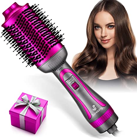 Hot Air Brush, Hair Dryer Brush, Upgrade 5 in 1 Hot Air Styler and Volumizer, Negative Ionic Curler Straightening Comb, Electric Dryer and Hair Dryer Styler Brush for All Hair Types