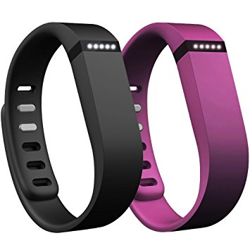 SKYLET Fitbit Flex Replacement Band 2 Pack with Metal Clasp (Secure Rings for Free, No Tracker)
