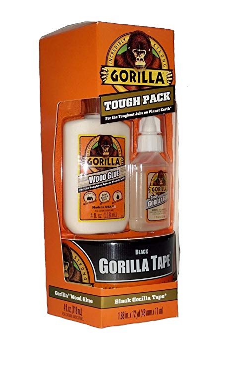 Gorilla Tough Pack Gorilla Wood Glue Black Gorilla Tape Clear Gorilla Glue