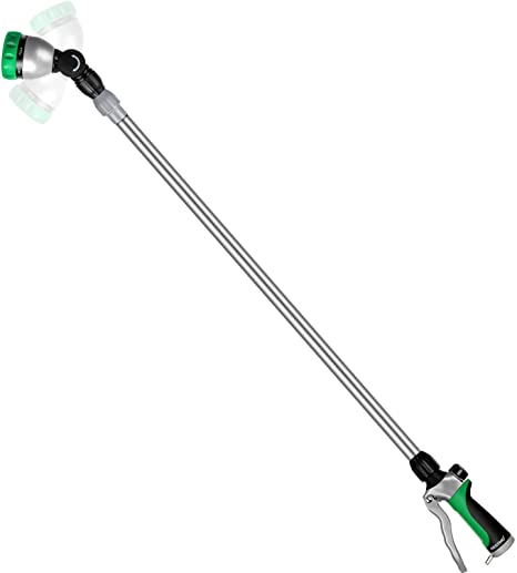 RESTMO 36”-60” (3ft-5ft) Metal Watering Wand, Long Telescopic Tube | 180° Adjustable Ratcheting Head | 7 Spray Patterns | Flow Control, Perfect Garden Hose Sprayer to Water Hanging Baskets, Shrubs