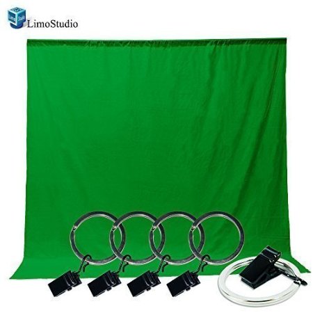 LimoStudio Photo Video Photography Studio 6x9ft Green Muslin Backdrop Background Screen with 5x Backdrop Holder Kit, AGG1338