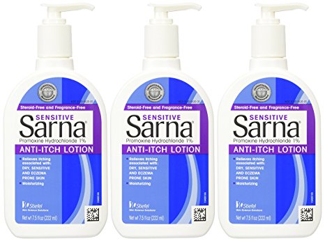 Sarna Sensitive, Anti-Itch Lotion Fragrance Free 7.5 fl oz (Quantity of 3)