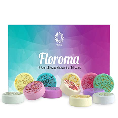 Floroma Shower Bomb Set of 12 - Shower Steamers - Aromatherapy - Essential Oils For Home Spa - Vaporizing Shower Tablelts - Shower Melts Han - Perfect Hand Made Gift For Men, Women, Teen