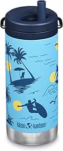 KLEAN KANTEEN Tkwide Surfer Twist Cap with Insulated Water Bottle 12oz, 1 EA