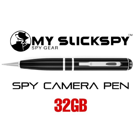 My Slick Spy Mega Mini Pro 32 GB 5 MP 1920x1080p HD Spy Camera Pen Kit with 3 Refills and USB Cable