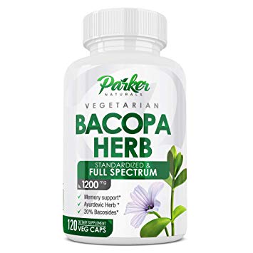 Bacopa Monnieri Stronger 1200mg in Big 120 Capsules Enough for Full Benefits of Organic Herbal Synapsa Bacopa. Calms and Helps Relieve Stress