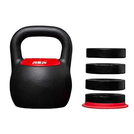REP FITNESS Adjustable Kettlebell with Matte Powder Coating – Quickly Select from Multiple KG or LB Weight Options for HIIT and Cross Training Workouts